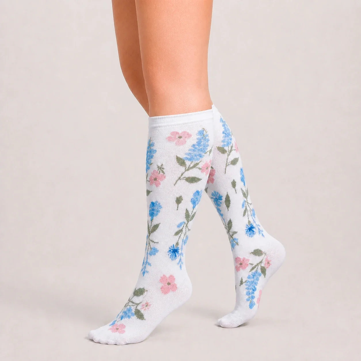 Calcetines de compresión Blancos con Flores — imagen del producto 6