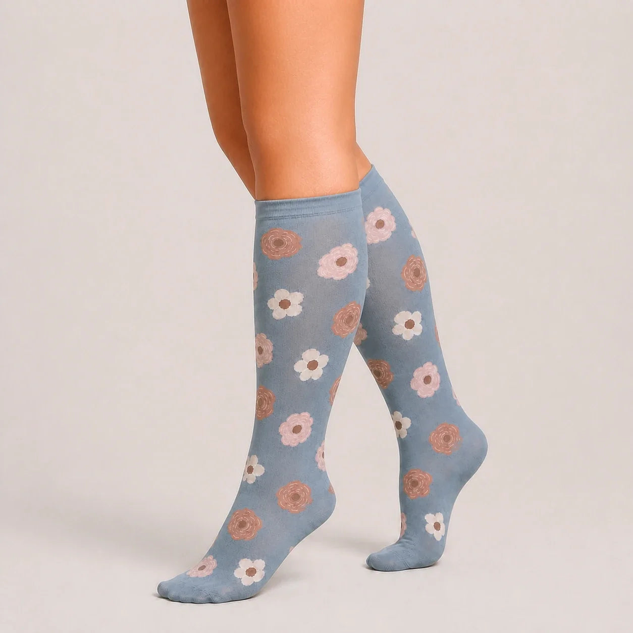 Calcetines de compresión Daisy Flores Azul — imagen del producto 4