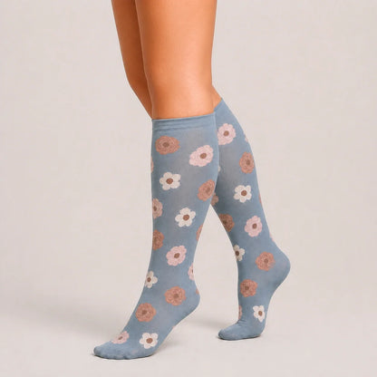 Calcetines de compresión Daisy Flores Azul — imagen del producto 4
