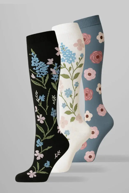 Pack 3 Calcetines de compresión Flores Intenso — vista principal