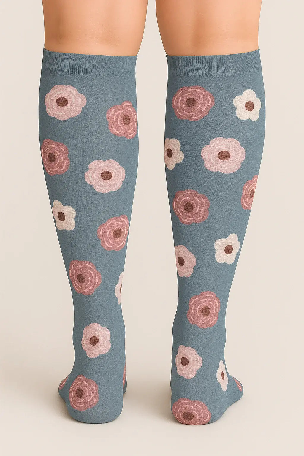 Calcetines de compresión Flores Gris — imagen del producto 6