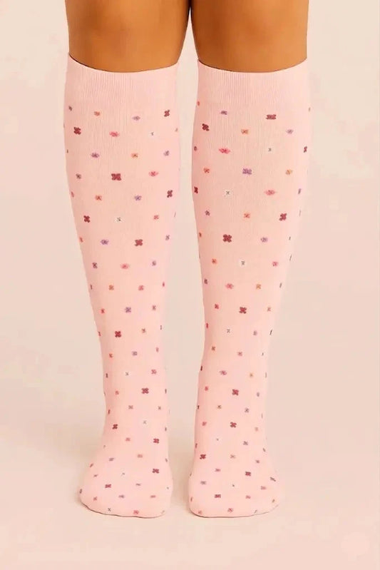 Calcetines de compresión Flores Rosa — vista principal