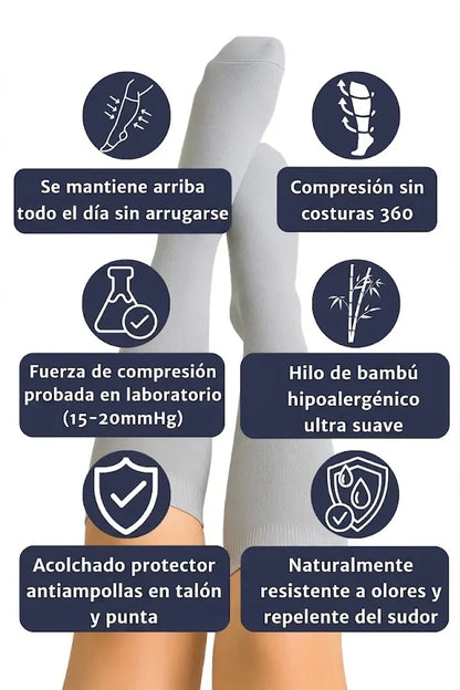 Pack 3 Calcetines de compresión Gris Claro — imagen del producto 4