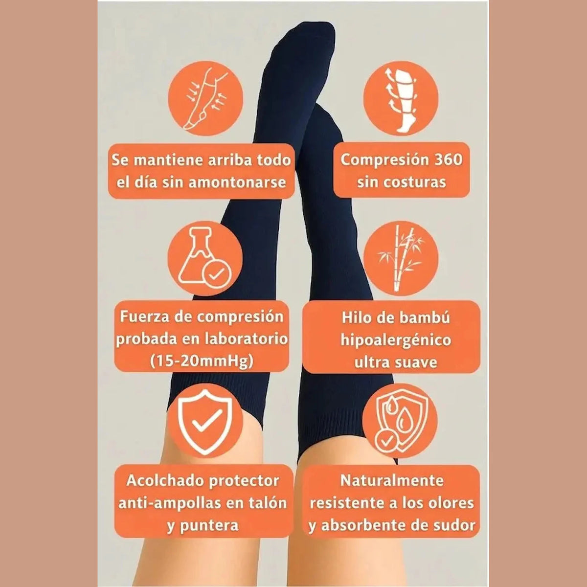 Calcetines de compresión Azul Marino — imagen del producto 3