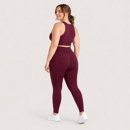 KIMA™ Legging Moldeador Sculpt 3D+ Burdeos — vista posterior