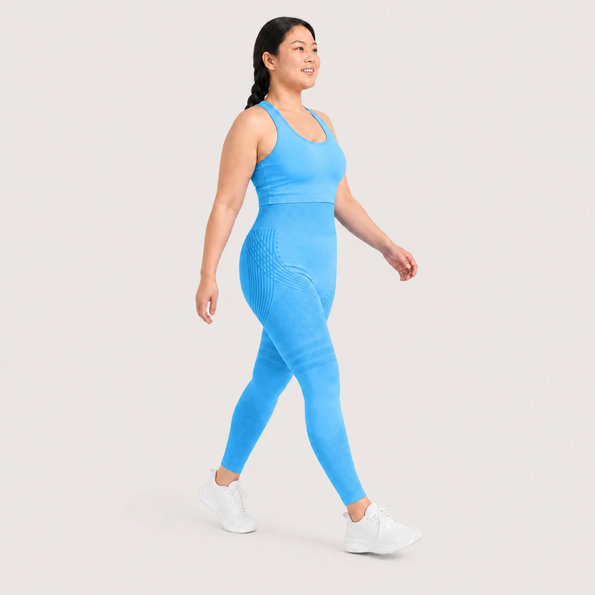 KIMA™ Legging Moldeador Sculpt 3D+ Celeste — vista lateral